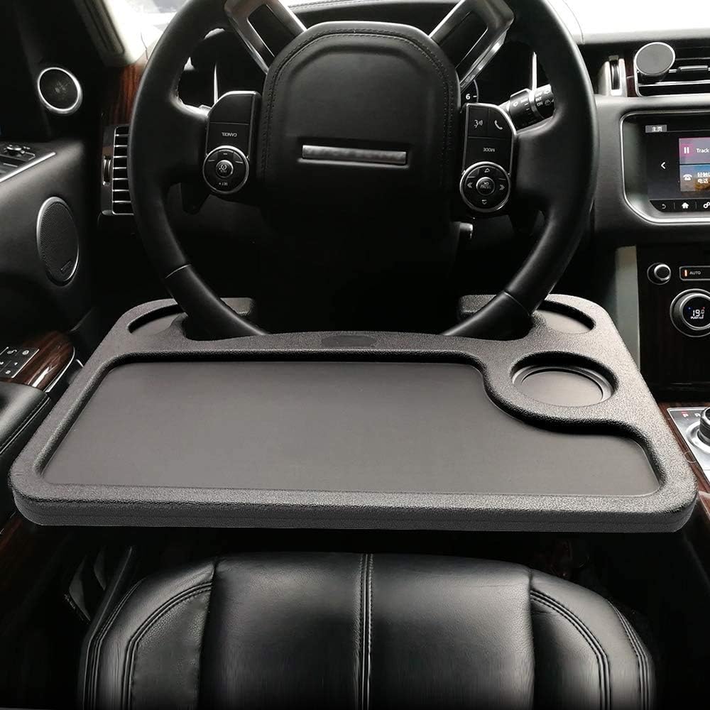 MINTER Multi-function Portable Car Steering Wheel Desk Table, Laptop Stand Table Holder, Fits 1.5 Inch Steering Wheels, Black