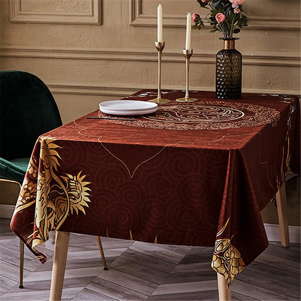 Rectangular Table Cloth for Chinese Classical Table Cloth Festival Holiday Retro Chinese Tea Table Cover Cloth(140 * 240cm)