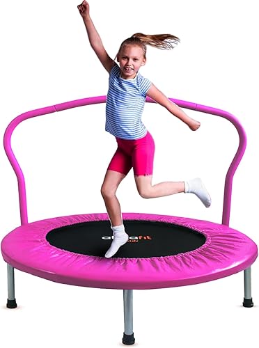 Ativafit Trampolín de fitness plegable para niños mini trampolín con mango de espuma ajustable entrenamiento en interiores y exteriores uso