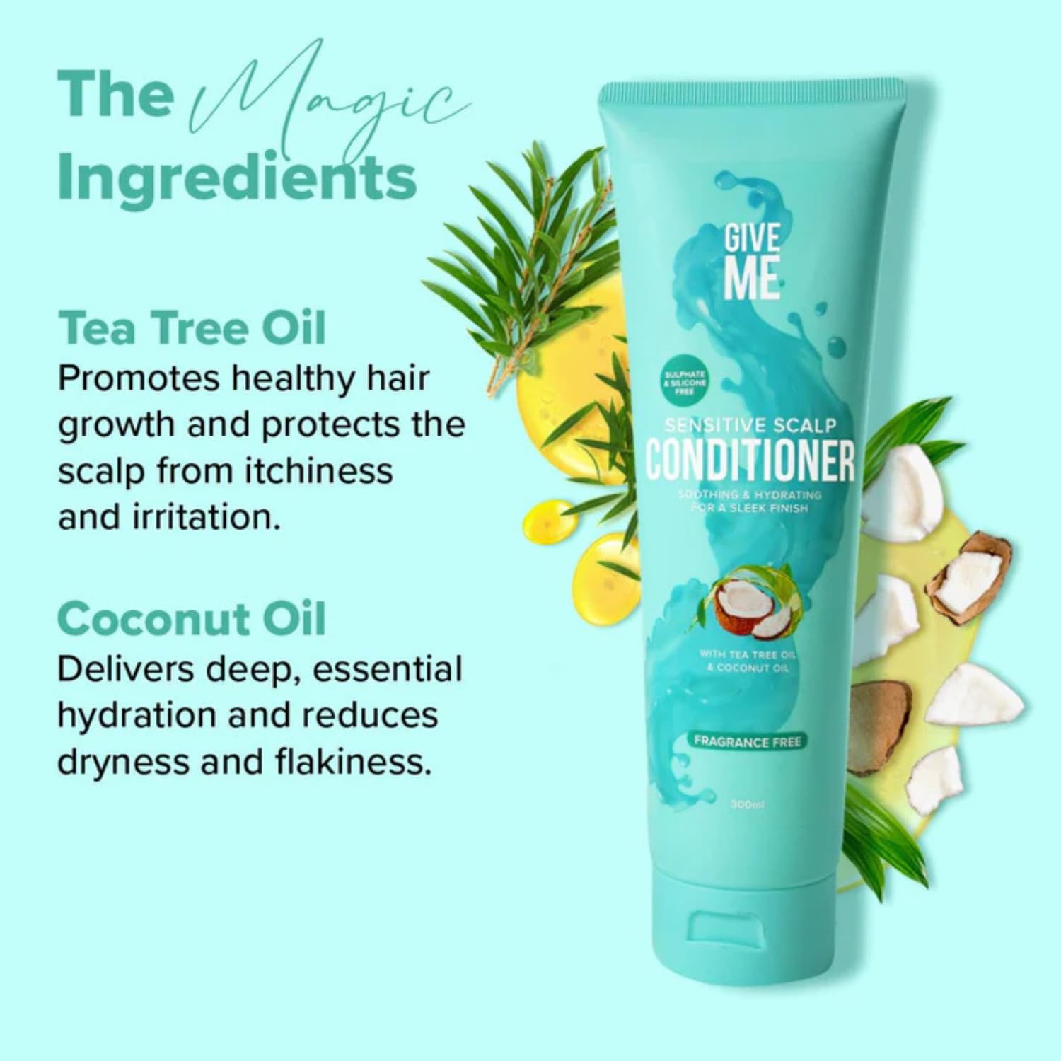 Give Me Cosmetics, Conditioner for Hair Sensitive Scalp, Coconut, Olive Fruit & Tea Tree Leaf Oils, Sulphate, Silicone & Fragrance Free - Image 2