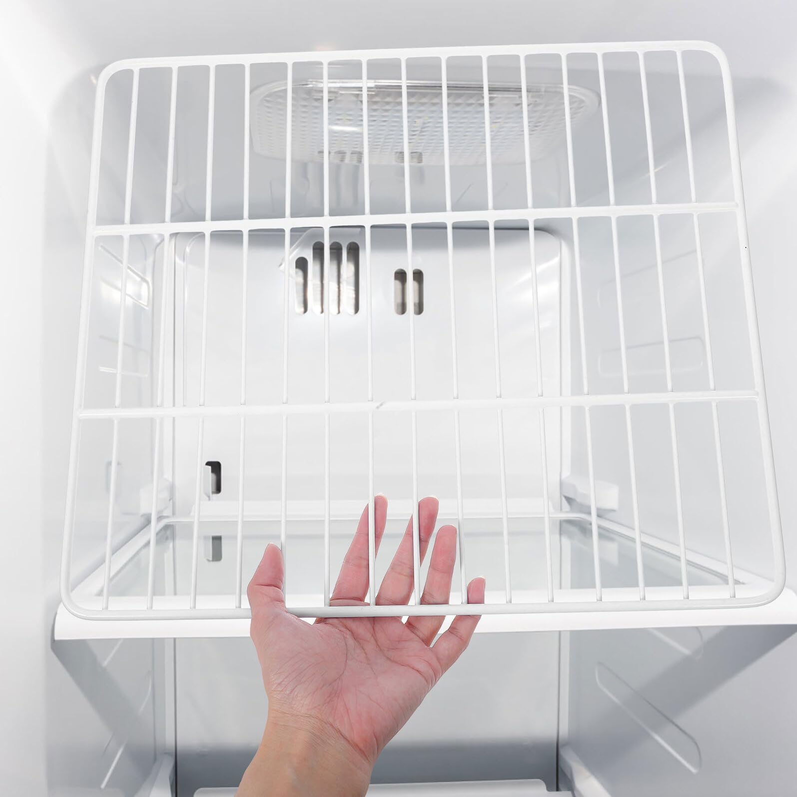2 Piezas Divisores de Congelador Metálicos Separadores Organizadores de Estantes para Nevera y Arcón Partición Resistente para Alimentos y Bebidas Montaje sin Herramientas Ahorro
