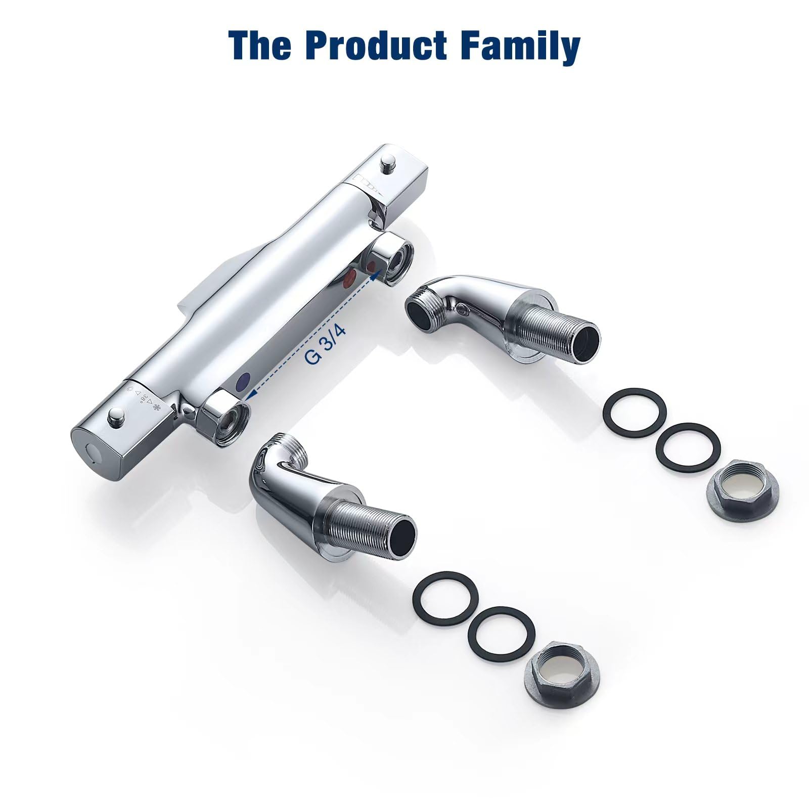 Miscelatore Termostatico Per Vasca/Doccia - Cromato, Ottone, Con Sicurezza Anti-Scottatura 38°C - Foto 7