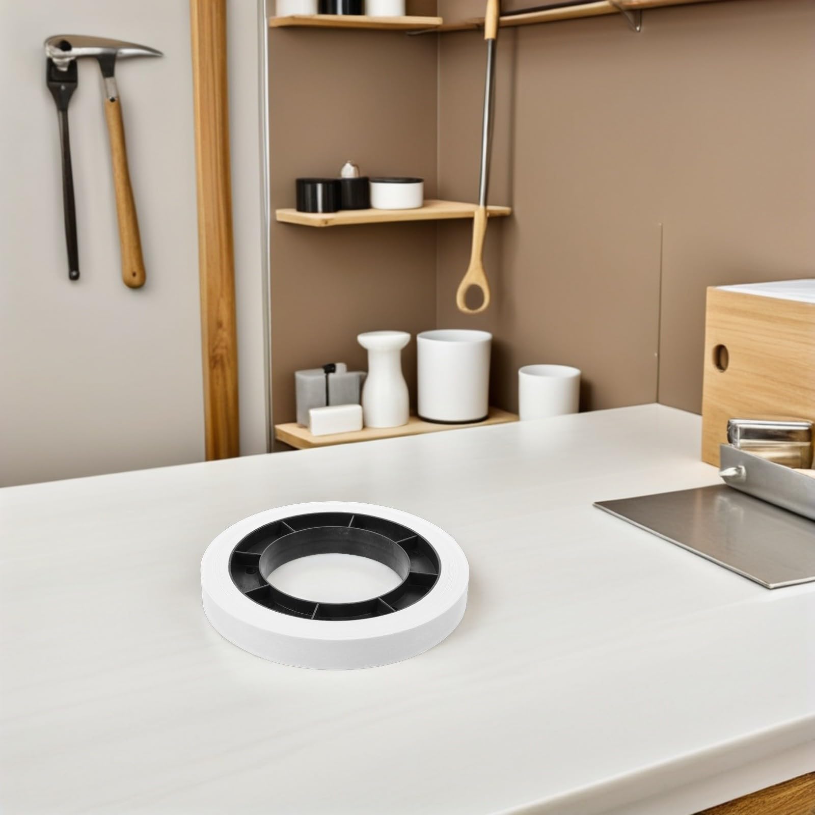 PRETYZOOM Ruban de Banque Blanc en Papier, Design Rond Pratique, 5 Rouleaux pour Organiser L'argenté en Magasins et Commerces
