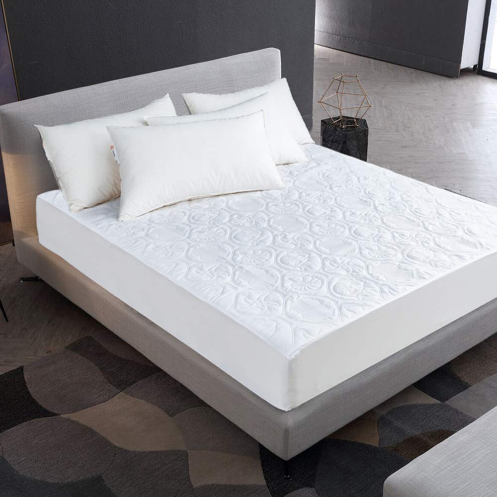 Protège-matelas imperméable 100% coton de luxe pour lit king size matelassé