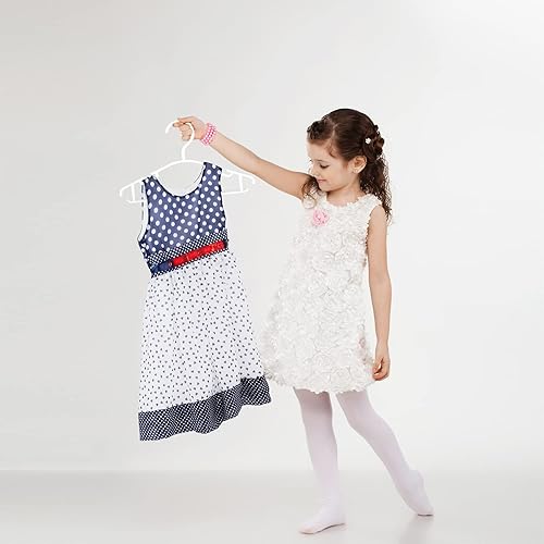 Miniatura 6 de Perchas de bebé para armario, perchas para niños, perchas para niños, perchas para niños, perchas para niños, color blanco (paquete de 20)