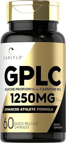 GPLC 1250 mg 60 cápsulas Sin OMG sin gluten Propionil-L-Carnitina HCL Suplemento de mayor potencia por Carlyle