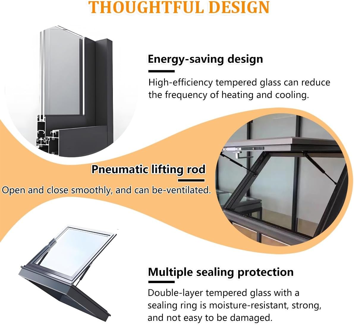 Roof Hatch Roof Skylight with Reinforced Glass, Roof Viewing Aluminium Window with Sun-Protection Film and Gloves, Egress Roof Window Skylight Cover for Sloped and Flat Roofs, Customizable for Attic(L