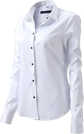 Amazon women's white dress shirt Clearance