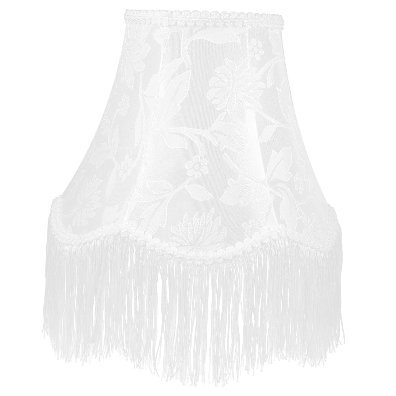 Paralume Frange Vintage Bianco in Stoffa e Metallo E27