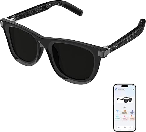 Lentes inteligentes de IA mejorados 2025 impulsados por ChatGPT, traducción en tiempo real (más de 110 idiomas), gafas de sol Bluetooth 5.4 para