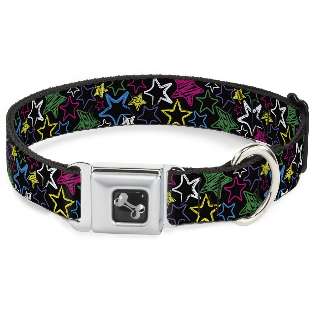 Collier pour chien boucle de ceinture de sécurité Buckle Down L motif étoiles