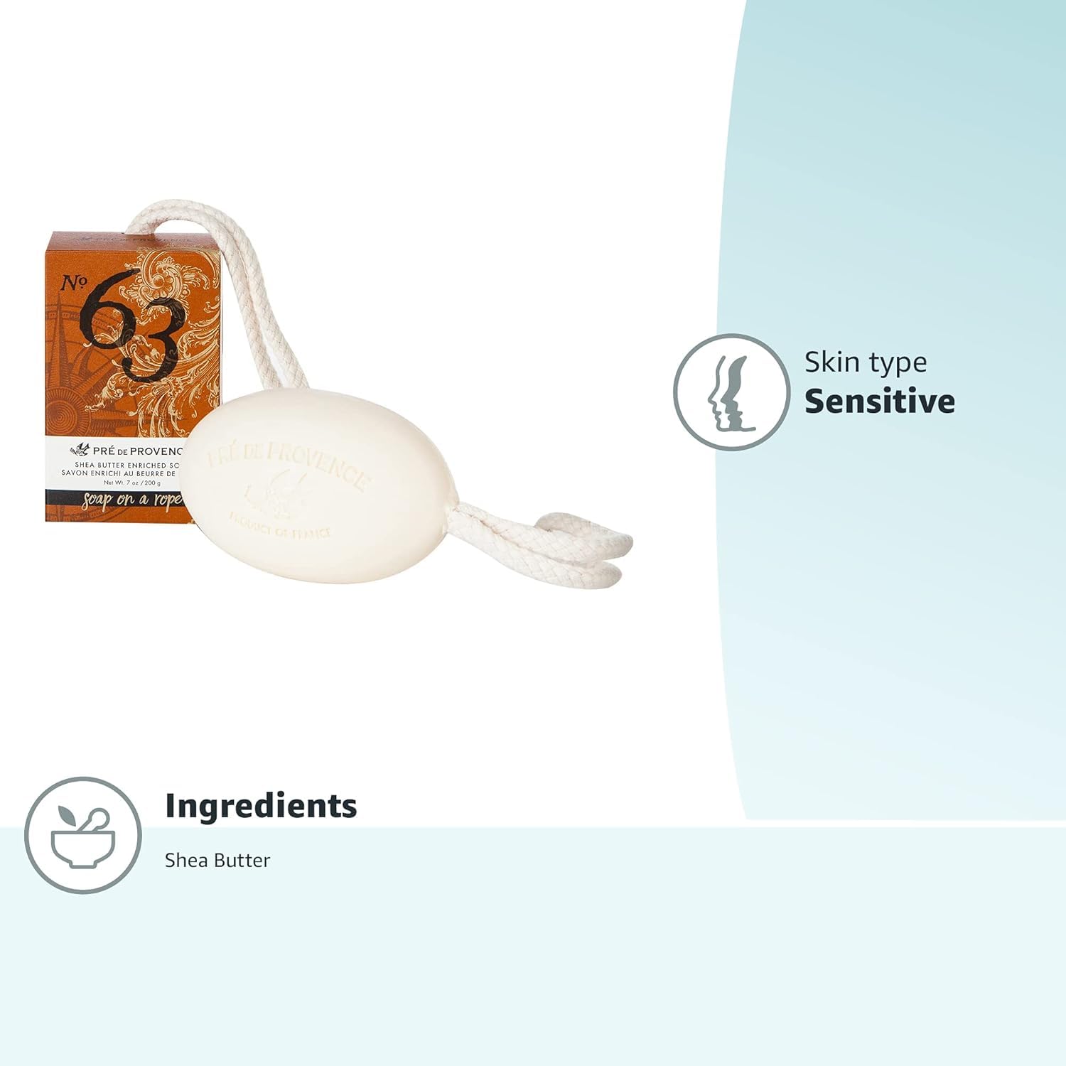 Pre de Provence Soap on a Rope French-Milled Shea Butter Bar Soap