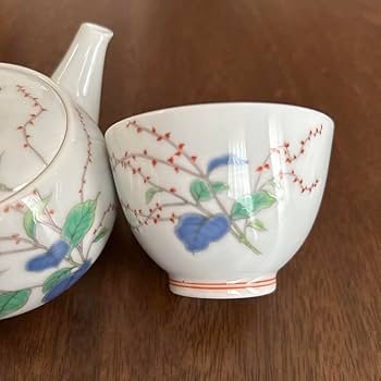 Amazon.co.jp: 深川製磁 水引車 急須 湯呑みセット 有田焼