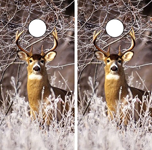 C233 Deer Hunting Buck Cornhole WRAP Wraps Laminated Board Boards Decal Set Decals Vinyl Sticker Stickers Bean Bag Game Vinyl Graphic Tint Image