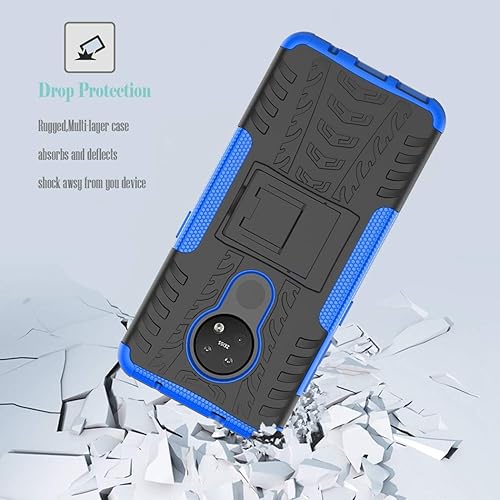 Miniatura 7 de Funda para Nokia 7.2, Nokia 6.2, con función atril de policarbonato duro, TPU suave, protección de doble capa, para Nokia 7.2  Nokia 6.2 (azul)
