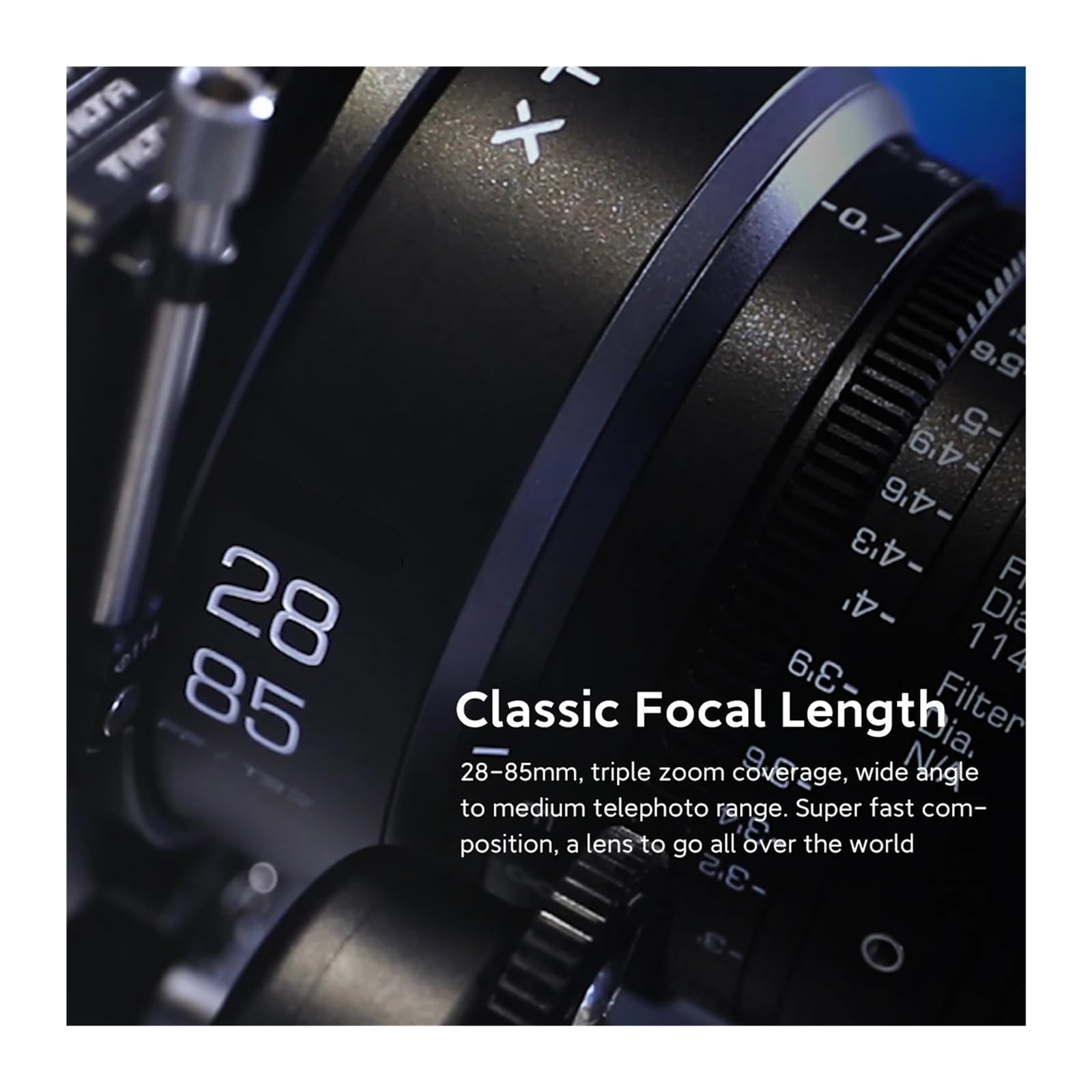 Lente de Cine T3.2 de 75-250/28-85 mm, monturas PL/EF