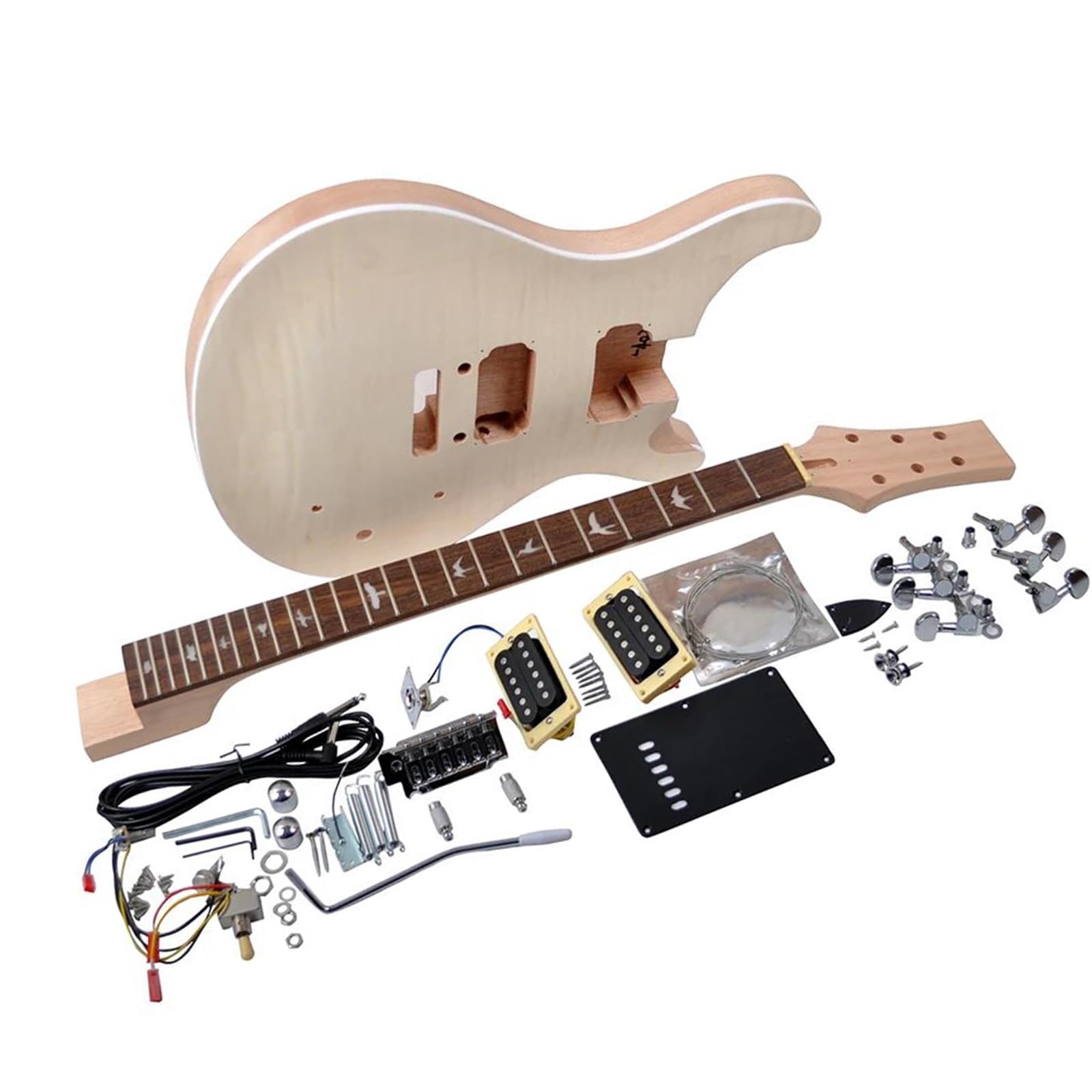 Gitarrenkorpus DIY E-Gitarren-Bausatz Mit Mahagoni-Korpus Und -Hals Palisander-Griffbrett 24 Bünde