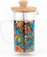 Vista 1 de Rasa - Cafetera de prensa francesa de 11.8 fl oz, vidrio de borosilicato de doble pared resistente al calor, sin BPA, 100% libre de plástico