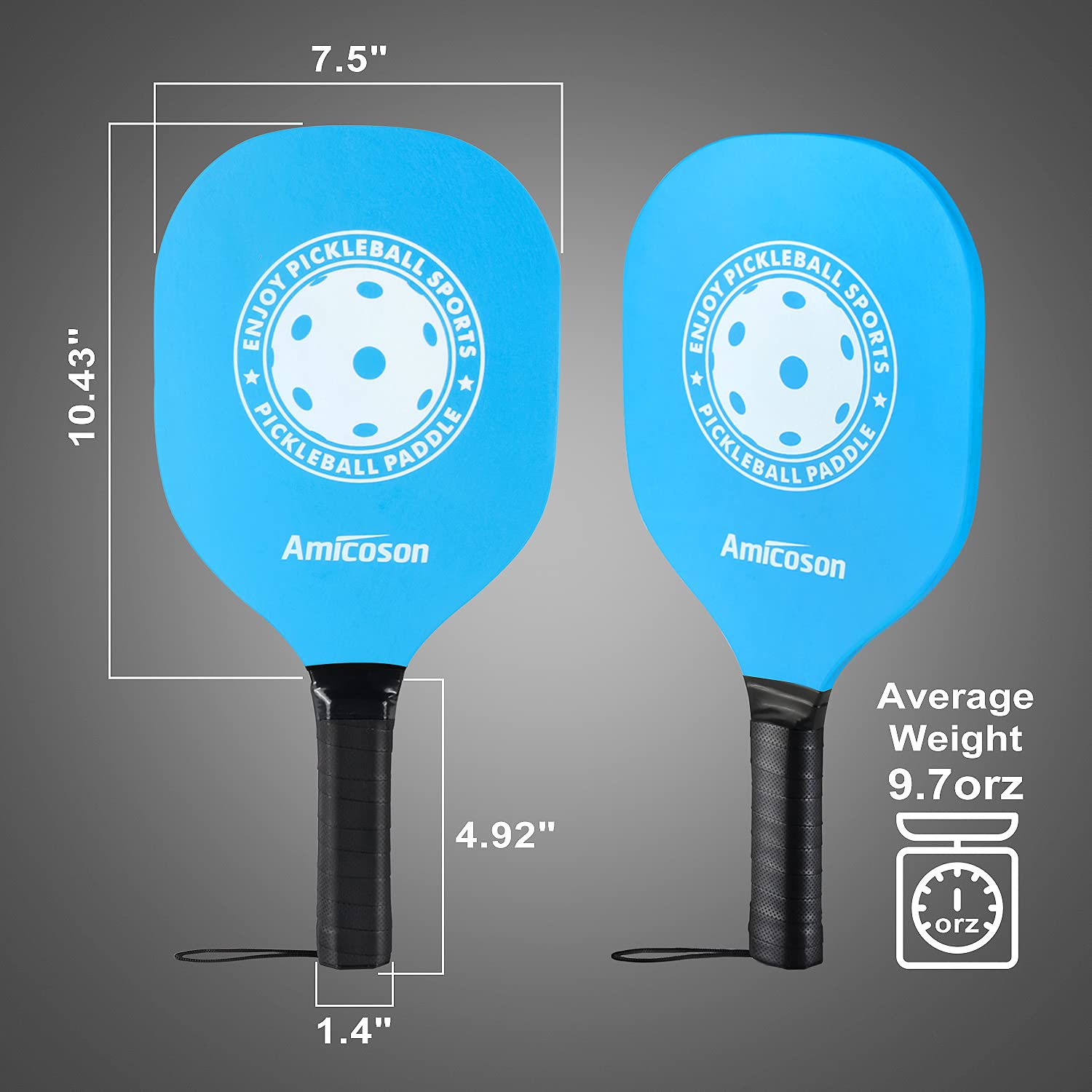 Buy Amicoson Pickleball Paddles Pickleball Set of 4 Paddles, Indoor