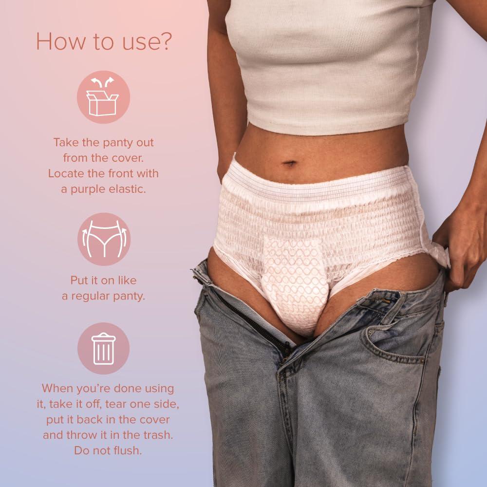 Nua Disposable Period Panties (XL-XXL) 5pcs + Cramp Comfort (3 Patches) for period pain and cramps | 8 Hours Pain Relief | COMBO PACK | For Heavy Flow | Rash-free | Leakproof | Toxin Free - Image 3 thumbnail
