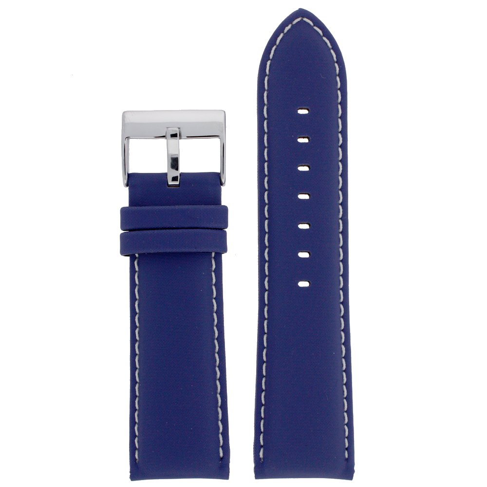Tech Swiss 20mm Watch Band Nylon Blue Padded Water Resistant Leather Lining