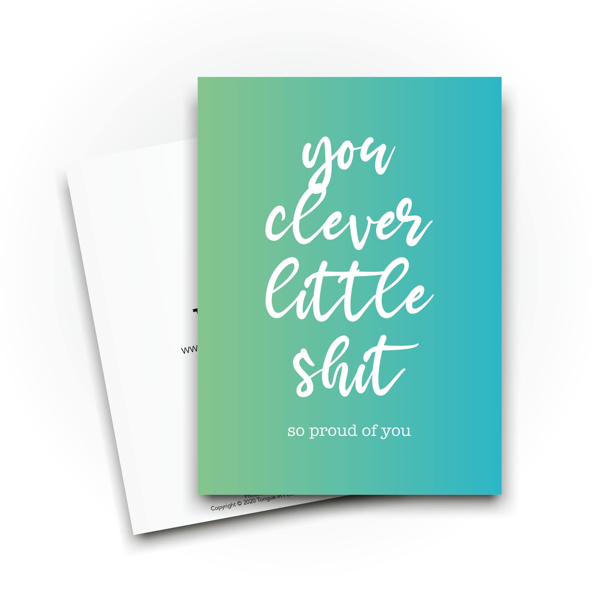 Tongue in Peach Funny Cards - Biglietto d'auguri con scritta Congratulations, per laurea e laurea, divertente cbh95