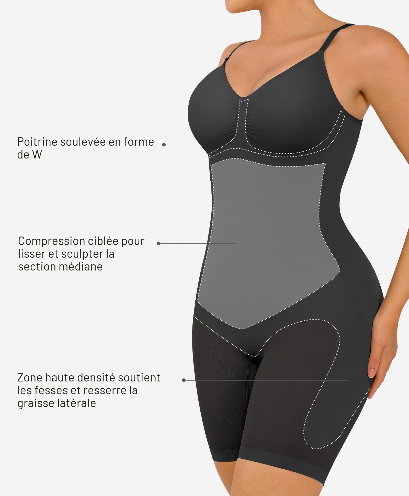 FeelinGirl Gaine Amincissante Ventre Plat Femme Body Gainant Sculptant Sans Couture Invisible