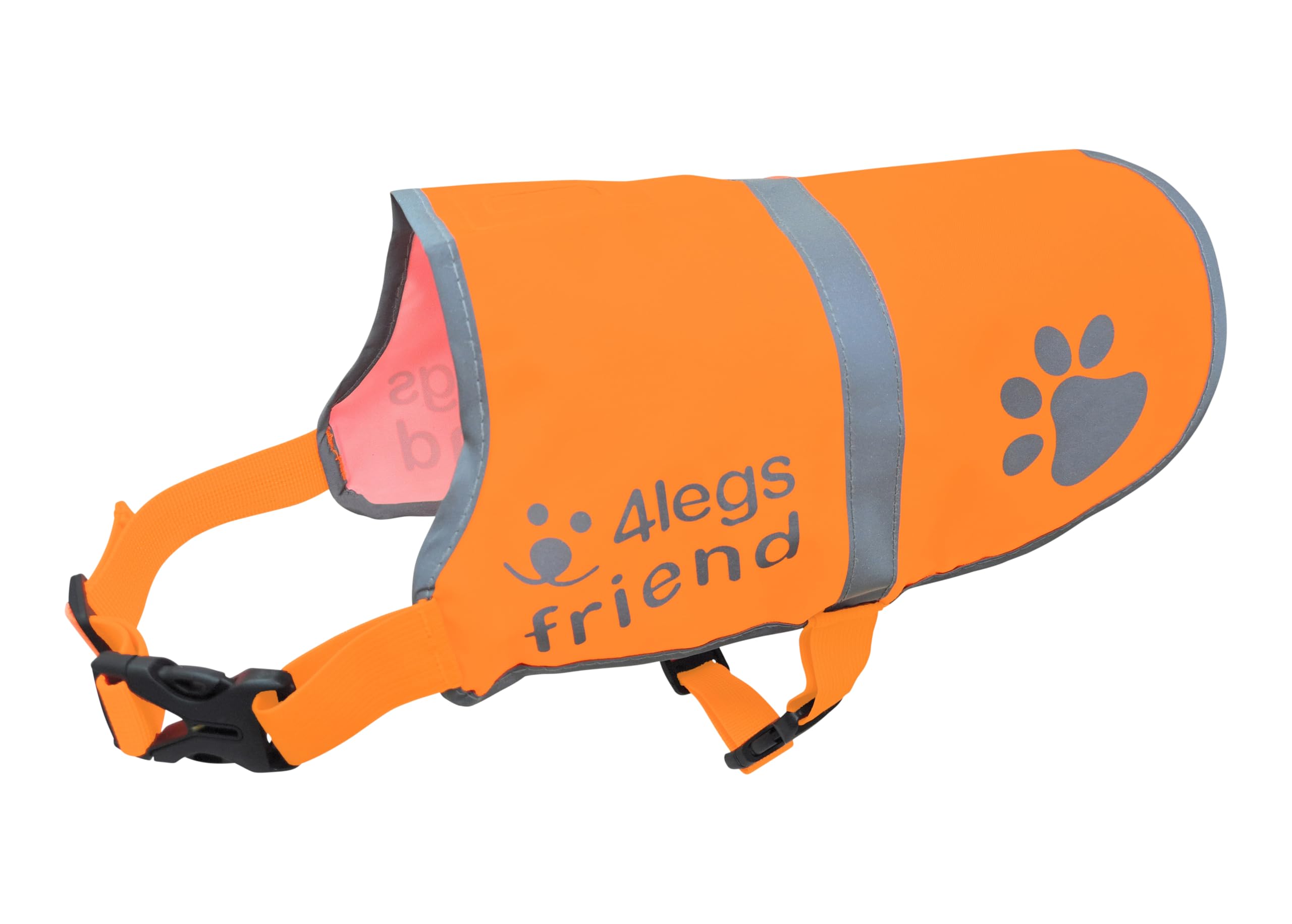 Gilet de sécurité réfléchissant léger avec Trou pour Laisse - 5 Tailles - Sangles réglables à Boucle, Haute visibilité - Protège Votre Chien des Voitures et des Accidents de Chasse (X-Large, Orange)