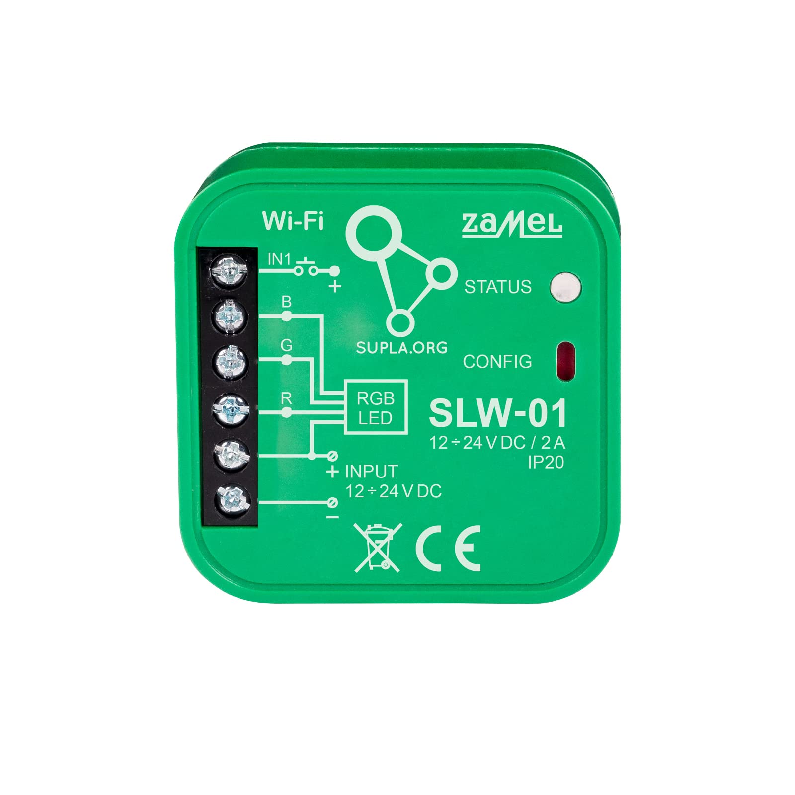 Supla Zamel - Module de contrôle de lampes LED RVB Wi-Fi SLW-01 I contrôle via connecteurs ou application mobile I contrôle d'une seule barre ou d'un groupe d'appareils
