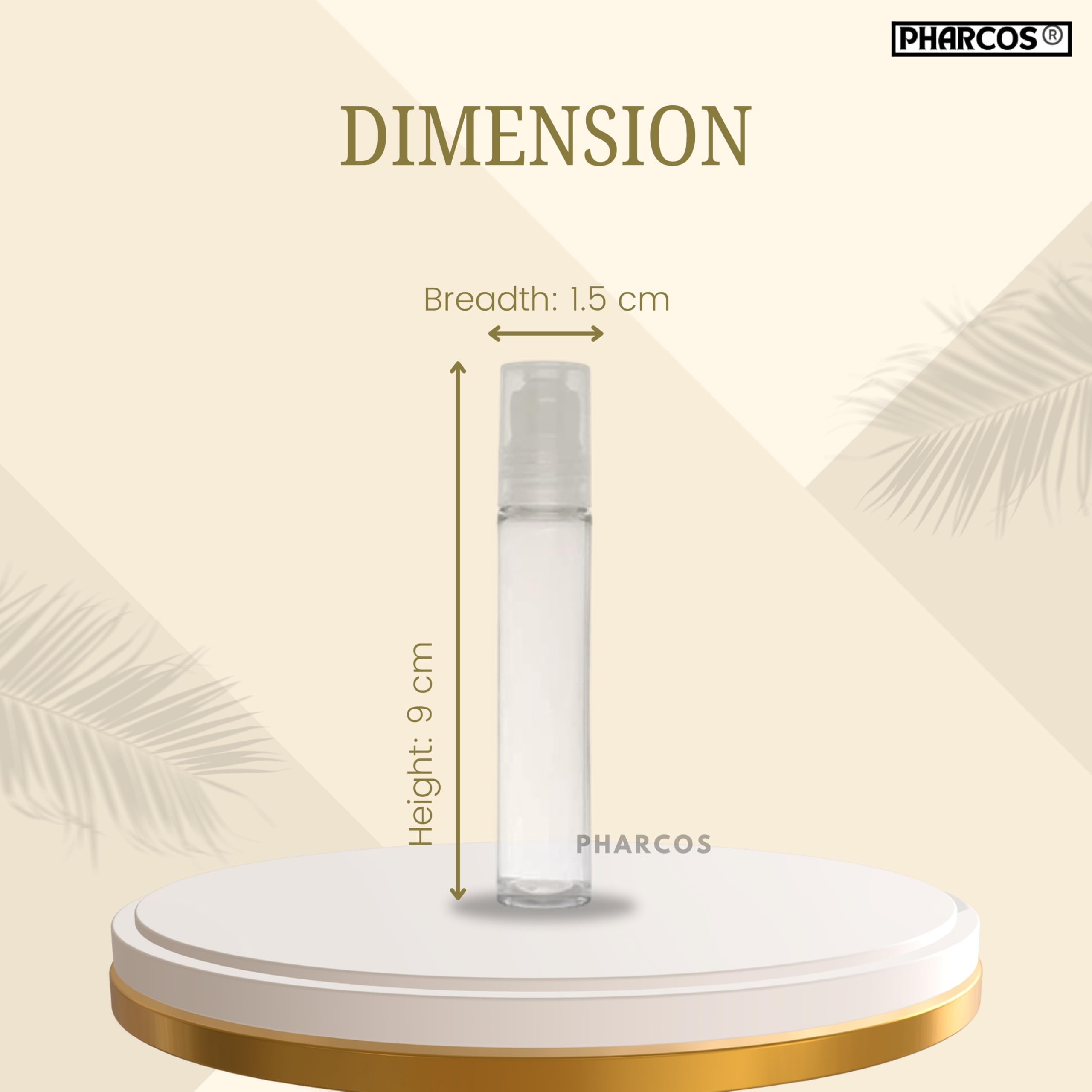 PHARCOS Pet (Plastic) Transparent Roll On Bottle - Food Grade Material For Refillable Deodarant, Essential Oils, Lip Balm, Eye Roller (Leak Proof Pack Of 4) 10Ml, Cream, Lotion, Oil