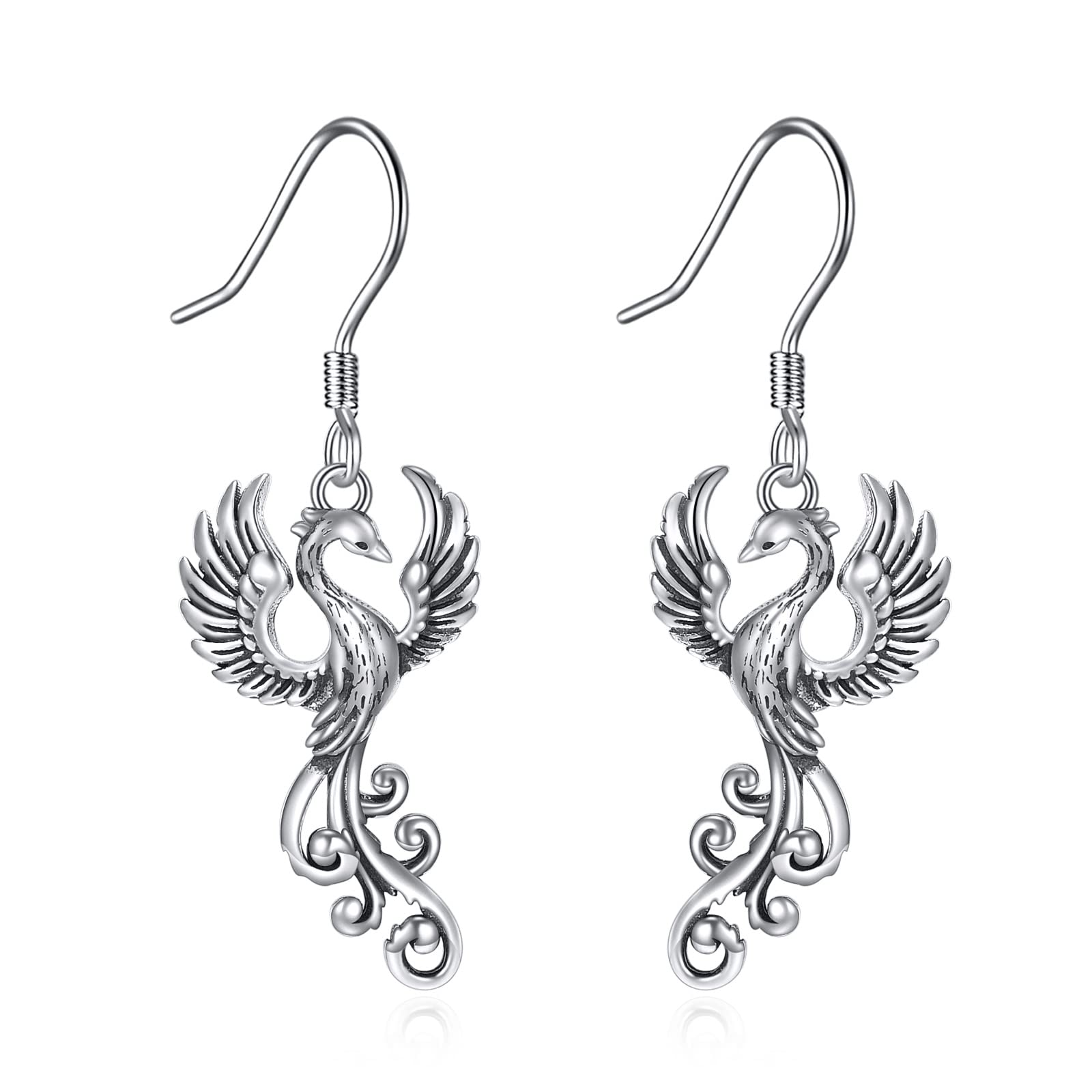 ONEFINITY Orecchini Pendenti Fenice In Argento 925 – Gioiello Ipoallergenico Con Panno Lucidante E Portagioie, Regalo Donna