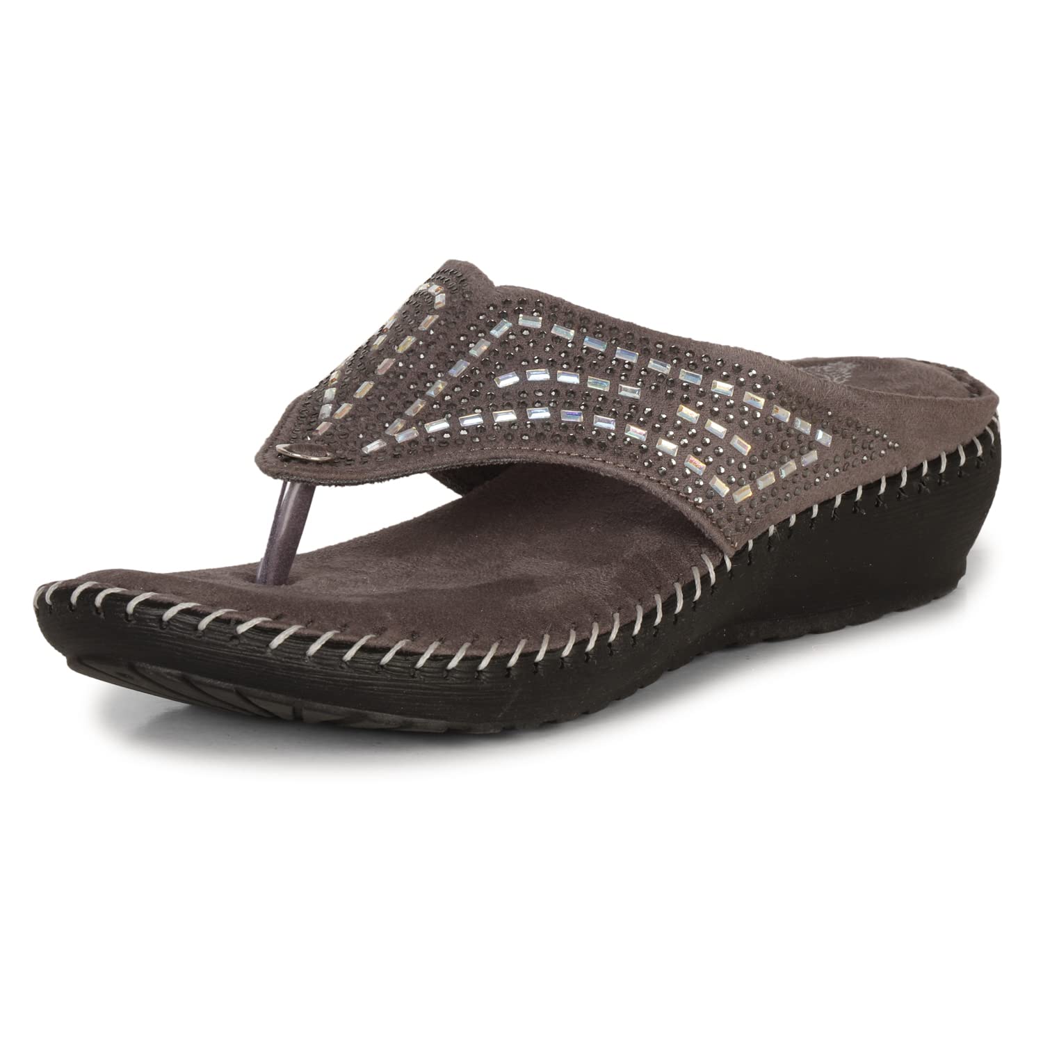Denill Women Soft Bottom Comfortable Chappal for Women & Girls | Light weight, Soft Footbed, Comfortable & Stylish (Grey, numeric_4) (B0BVKJ8MHP) Amazon Price History, Amazon Price Tracker