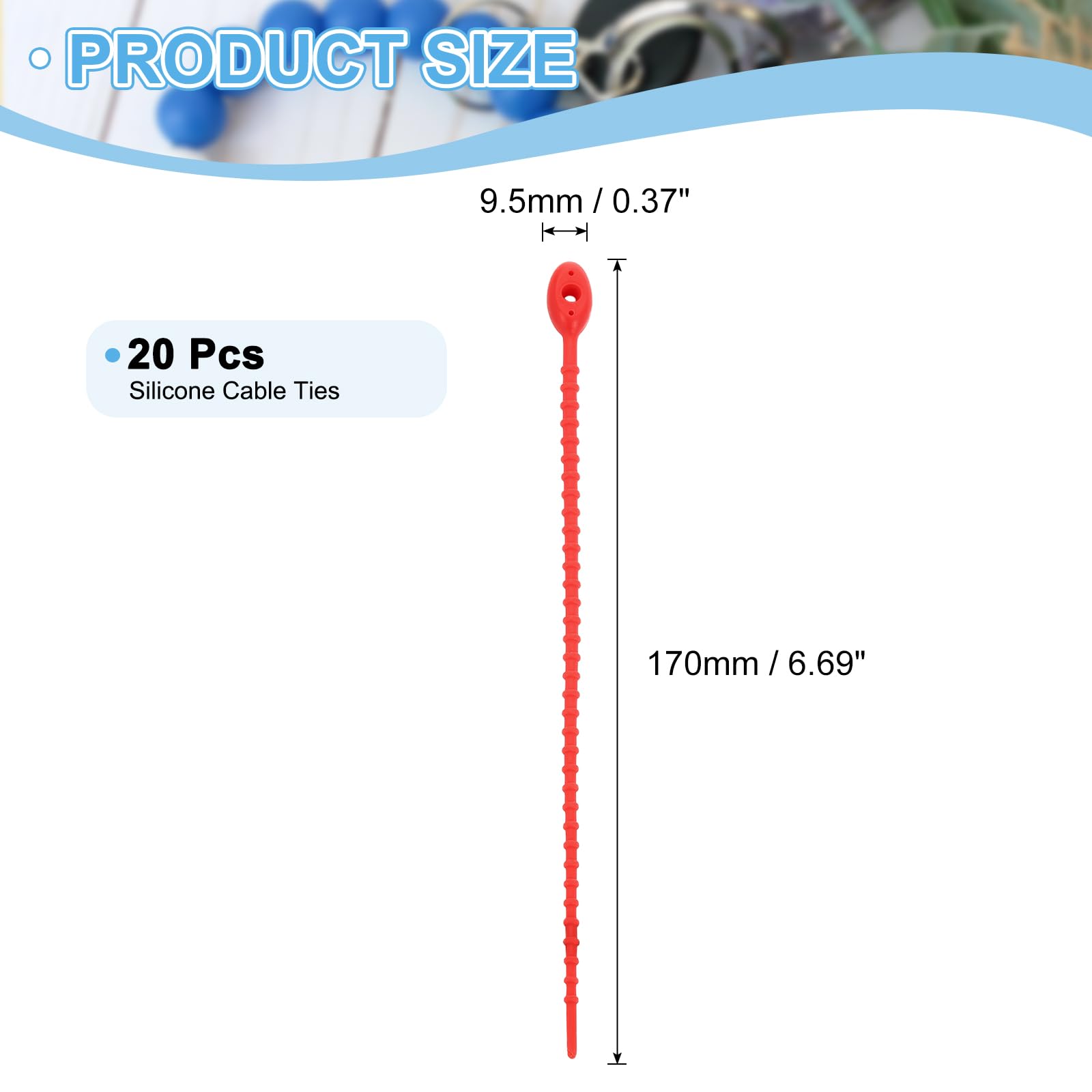 Amazon.co.jp: uxcell 20個 17cm シリコン結束バンド 繰り返し使える