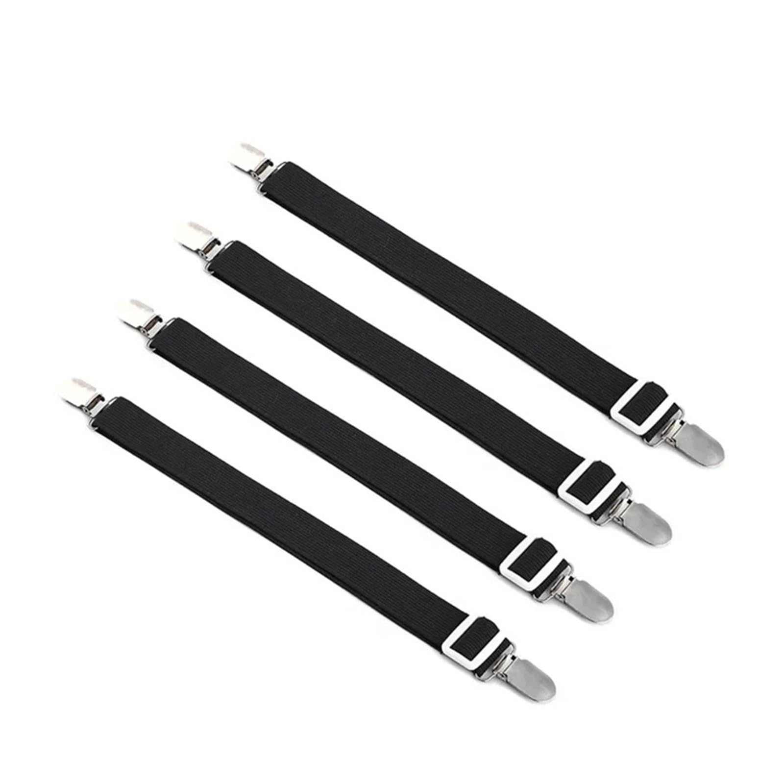 GSJNHY Bed Sheet Grippers Belt 4pcs Adjustable Bed Sheet Fasteners Straps Elastic Mattress Cover Corner Holder Clip Grippers Suspender Cord Hook Loop Clasps for Bedding