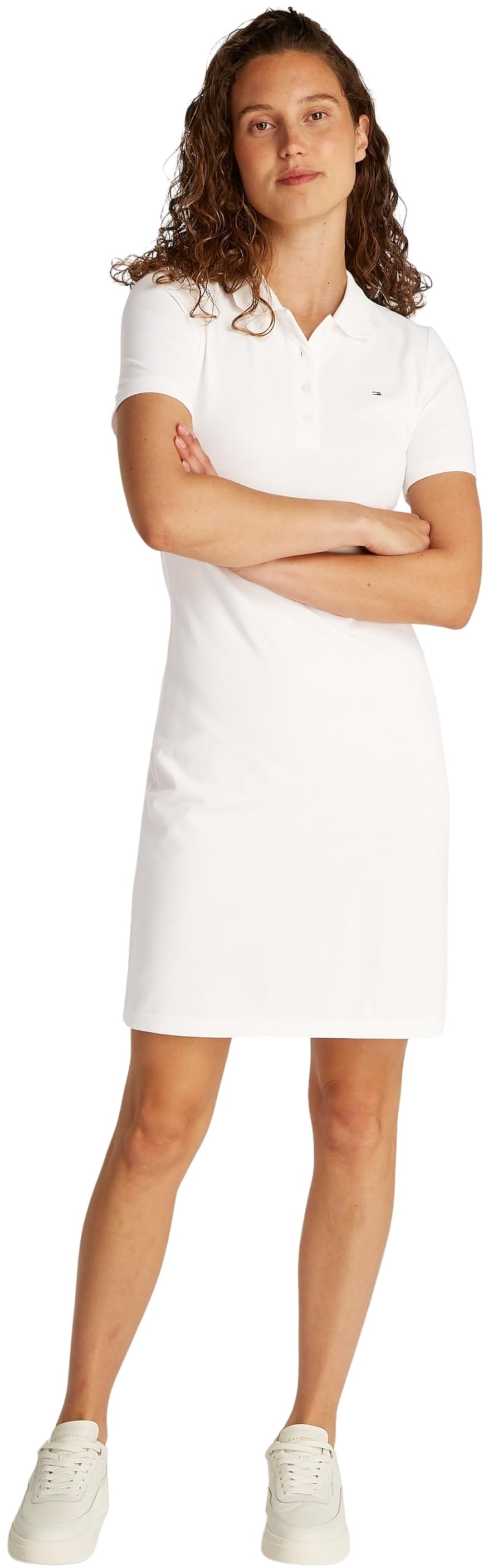Tommy Hilfiger Vestido Tipo Polo para Mujer 1985 Slim Pique Slim Fit