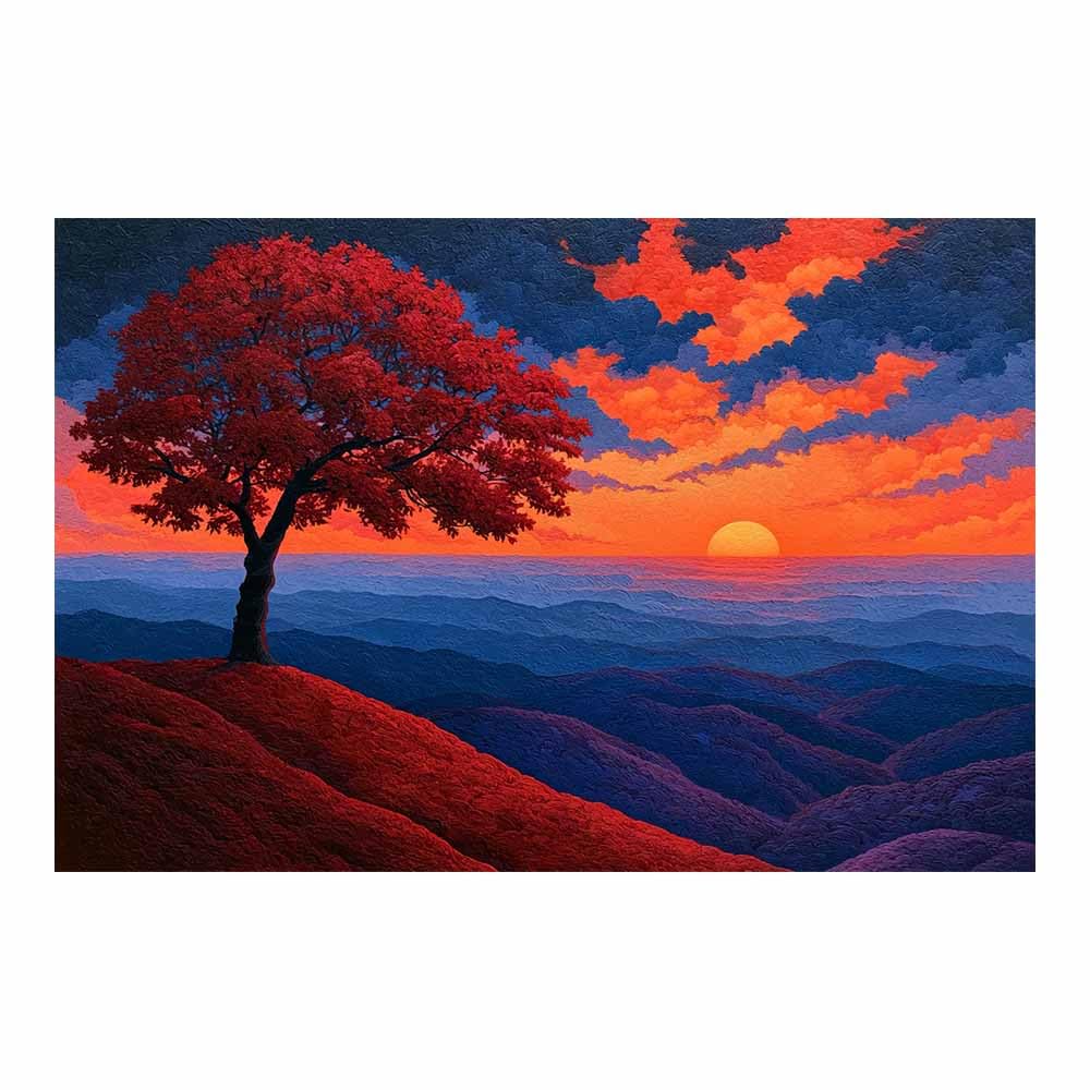 XENIOU Tree Wall Art Divine Whites Tree canvas painting wall art, Living Room Bedroom Hallway Stairs Decoration.(Multicolor)-70x100cm Unframed