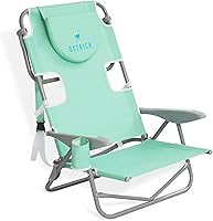 Ostrich On Your Back Backpack Beach Chair with Face Hole - Portable Tanning Lounge for Face-Down Reading, Adjustable Cup Holder (Teal)