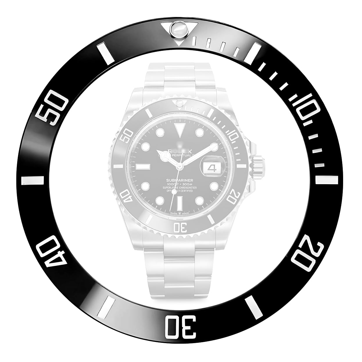 Hicycle2 Unisex Black Watch Bezel Ceramic Bezel Insert Replacement For Rolex Submariner 116610 116613 116618 114060 (Black)