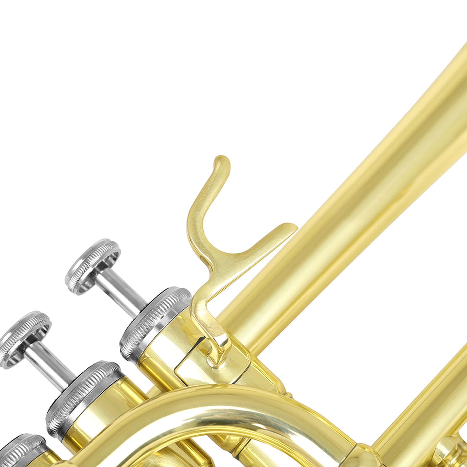 Standard Trompete, Taschentrompeten mit Mundstück, Handschuhe, Riemenetui, Messing Musikinstrument, dauerhafter Standard für Anfänger, komplett, inklusive Handschuhen, Stoffetui, ideal für neue