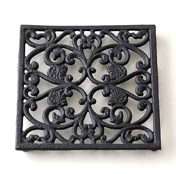 ホーロー鍋敷き　トリペット　アンティーク フランス蚤の市☆鋳物ホーローのトリペット 鍋敷き DECOTEC