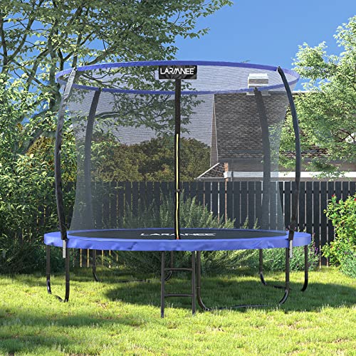 LARMNEE Trampolin Ø 244/305/366 cm, Kindertrampolin Outdoor mit Sicherheitsnetz, mit Randabdeckung und Leiter… – Bild 3