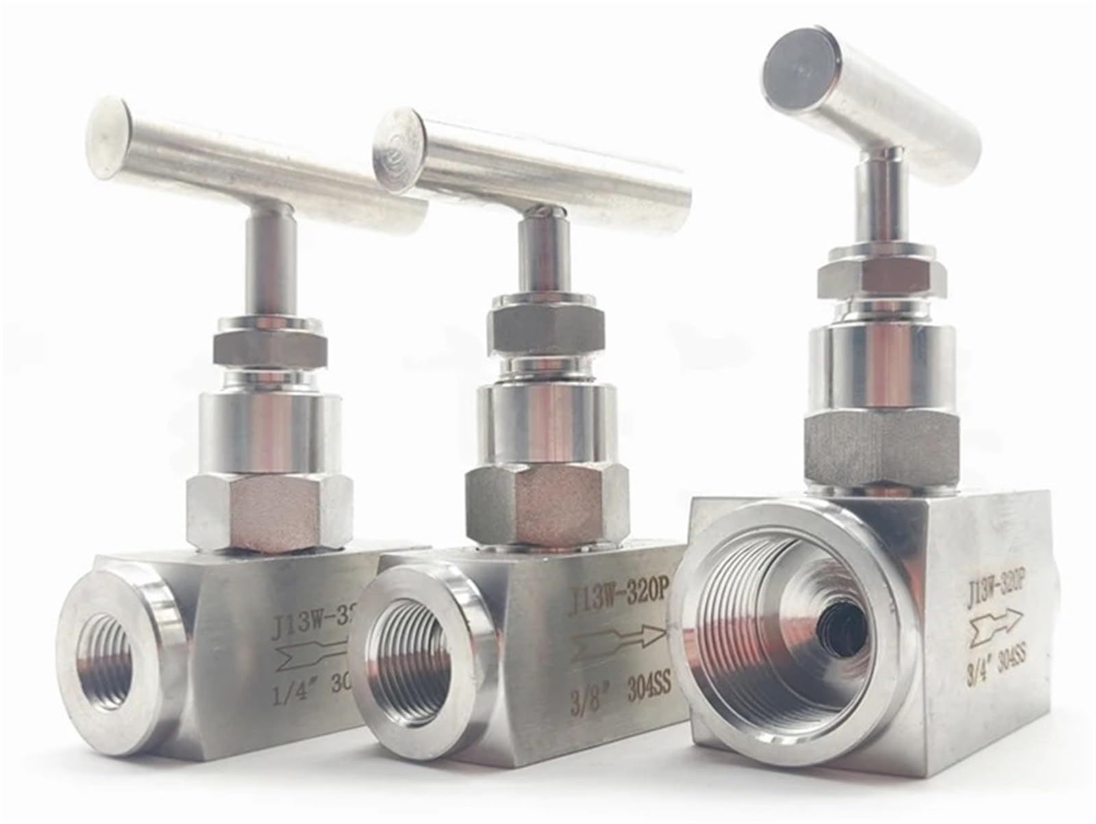 1/8 "1/4" 3/8 "1/2" 3/4 "1" BSP Hilo Femenino 304 válvula de Aguja de Alta presión de Acero Inoxidable válvula de Aguja de Cierre de Control de Flujo(1/4")