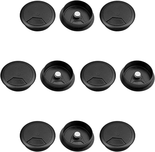 Miniatura 8 de MroMax Ojales de escritorio de plástico de 2.36 pulgadas (2.362 in), cubierta para cables de escritorio, organizador de cables para el hogar,