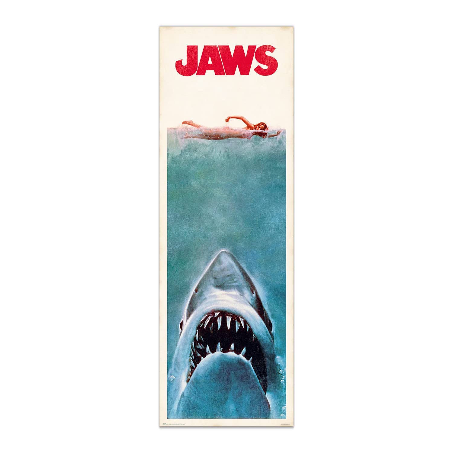 Grupo Erik Multicolour Der Weiße Hai Türposter Jaws Key Art (53Cm X 158Cm) 53Cm