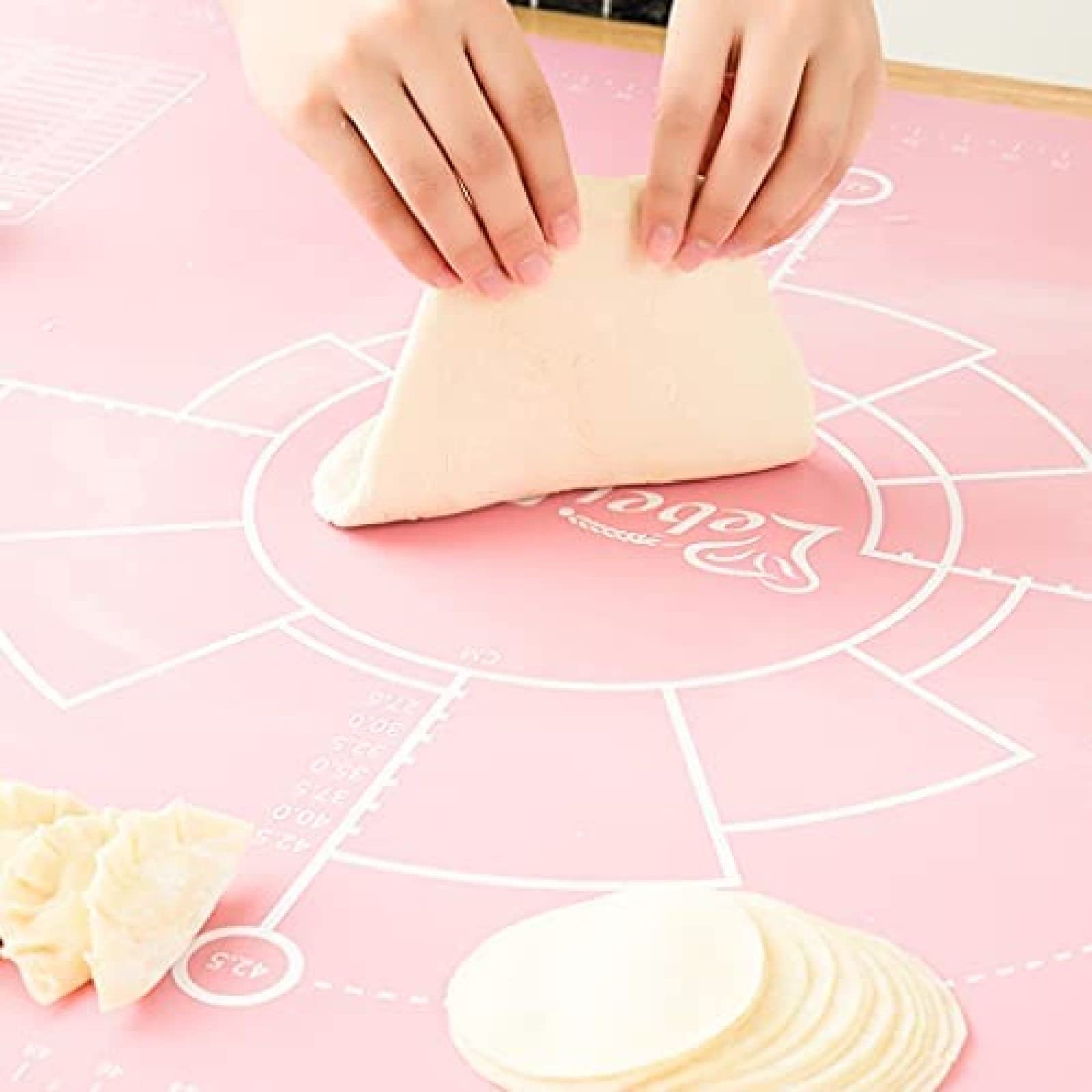 Tappetino Da Forno In Silicone Per Pasticceria E Impastare, Tappetino Antiaderente Antiscivolo Grande Con Misure Verde, Rosa