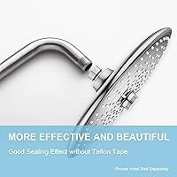 Vista 2 de OFFO Brazo de ducha con brida, 24 pulgadas níquel cepillado montaje en pared brazo de cabezal de ducha de ángulo de repuesto montado en pared