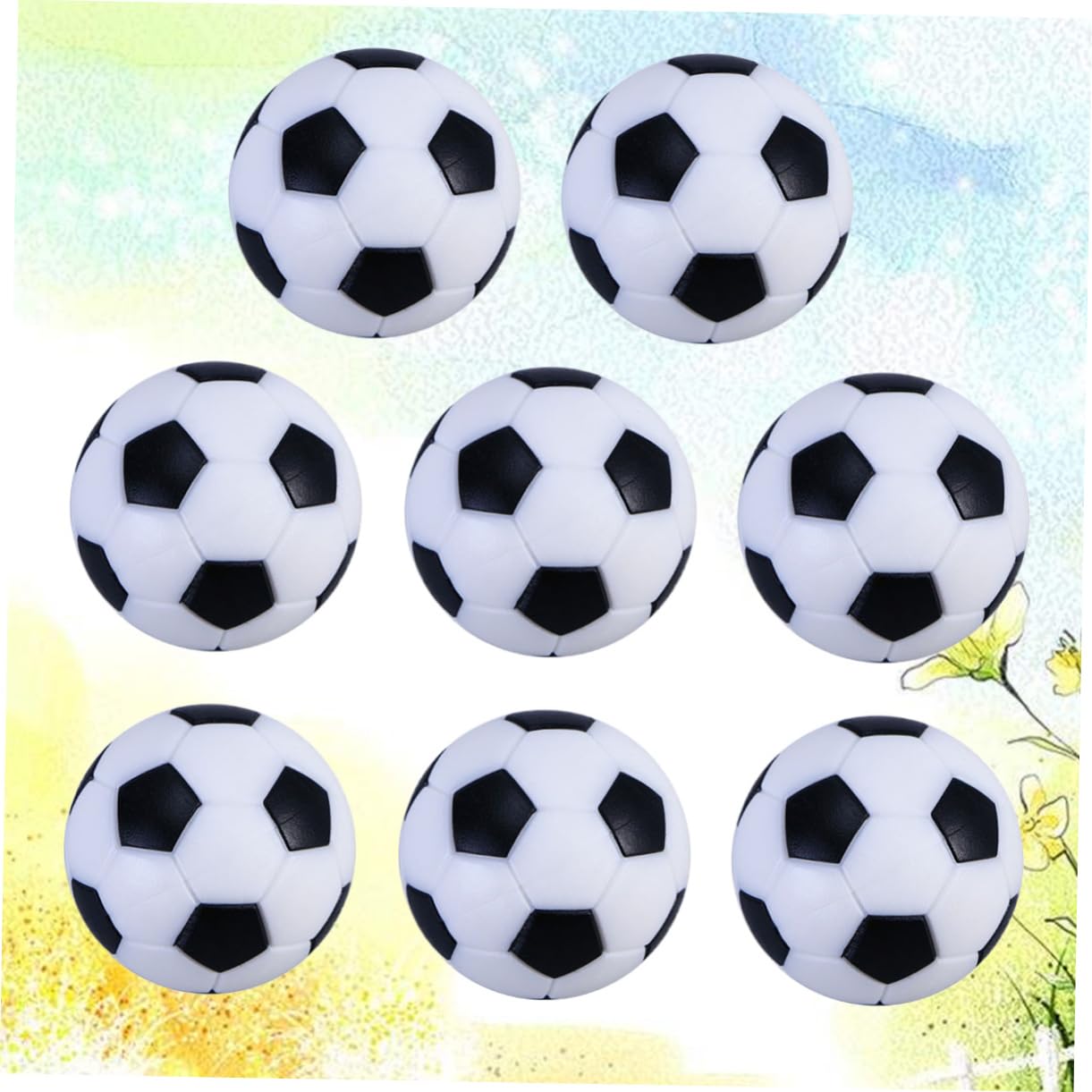 Abaodam 8Pcs Tabletop Soccer Balls Diameter Replacement Footballs with Traditional Soccer Pattern Accessory for Foosball Tables and Play