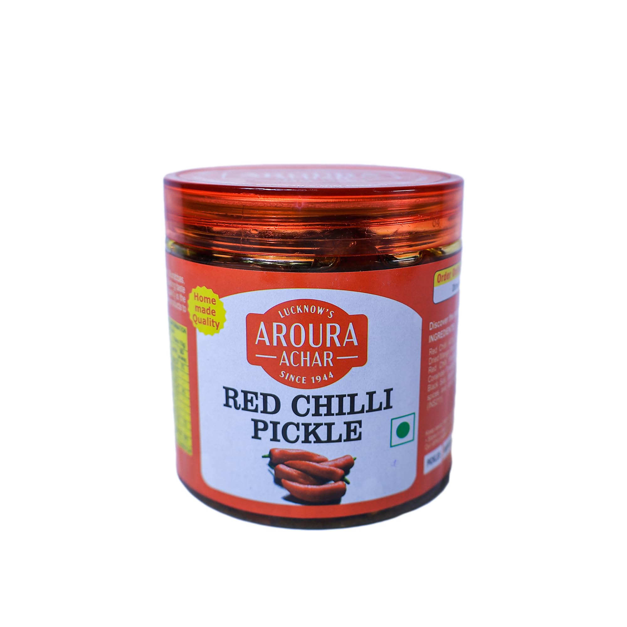 - LUCKNOW'S AROURA ACHAR SINCE 1944 Red Chilli Pickle 400g Home Made With Love No Artificial Colors