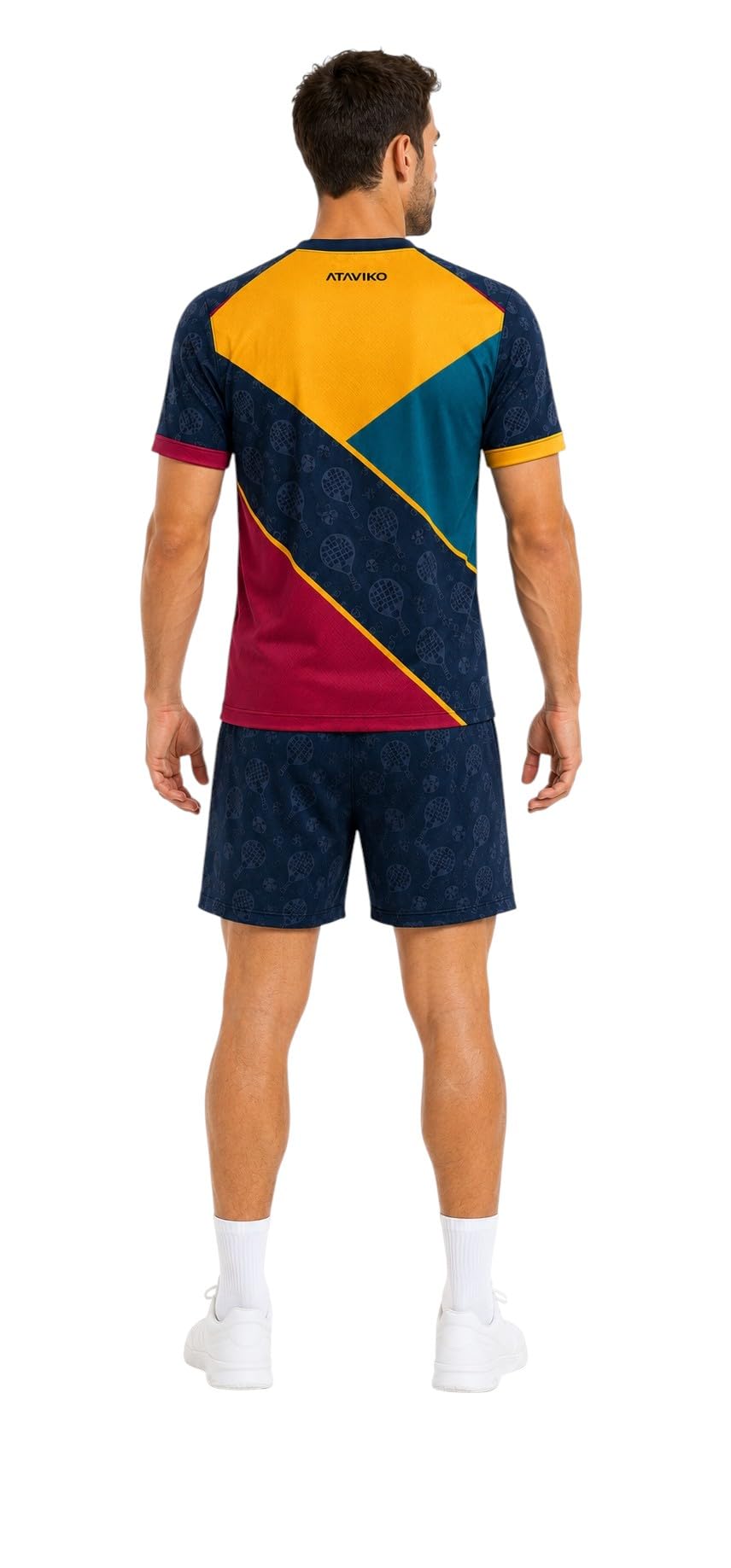 Completo Padel Tennis Uomo, Maglia con Pantaloncino con Tasche Frontali, Tessuto Sportivo Leggero e Traspirante, Made in Italy