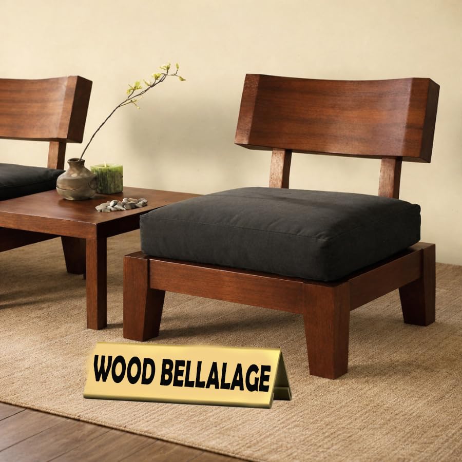 Sheesham Wood Multipurpose Curved Low 1 Seater Sofa Chair for Living Room Bedroom Home Wooden Furniture-image-32